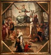 Sienese school Alegory of Justice oil on canvas